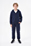 3 Thread Plain Boys' Zippered Hooded 2-Piece Tracksuit Set 4 Pieces - 4