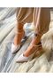 Dubai Beige Patent Leather 5 cm Heel Sandals - 5
