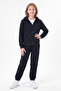 3 Thread Plain Girls' Zippered Hooded 2-Piece Tracksuit Set 4 Pieces - 2
