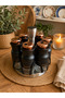 Black Gold 7 Piece Spice Set with Round Stand