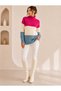 Colorful Knitted Detailed Crew Neck Knitwear Sweater