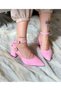 Dubai Pink Suede 5 cm Heel Sandals - 3