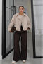 Stone Waist Elastic Allerli Crop Jacket - 4020 - 3