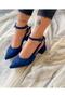 Dubai Dark Blue Suede 5 cm Heel Sandals