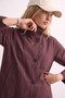 Women's Stand Collar Pocket Jacket - Plum - 4