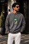 Men'Sbad Holiday Vibes Palm Tree Printed Cycling Round Neck Casual Sweatshirt