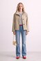 Women's Stand Collar Pocket Jacket - Mink - 2