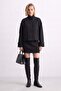 Women's Stand Collar Epaulet Short Jacket - Black - 3