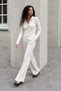 Stone Color Corded Polo Collar Buttoned Knitwear Women's Set Mg2802 - 3
