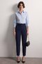 Women's Long Sleeve Shirt with Waist Tie - Blue - 5