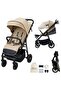 - Tetra Lightweight Pushchair Stroller W/ Cup Holder 0-4Yrs - Beige - 2
