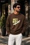 Men's Hey Boy Skateboard Printed Cycling Round Neck Casual Sweatshirt