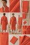 Eldy Men's Bathrobe Set 4 Pieces, 100% Cotton Certified Shawl Collar Striped Men's Bathrobe Set - Orange - 7
