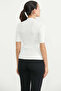 Drop Collar Short Sleeve Knitwear Sweater - Bone - 6