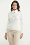 Full Fisherman Buttoned Knit Sweater - Bone Color - 2