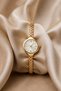 Women's Pinterest Model Gold Color Steel Strap Wristwatch