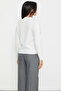 Motif Detailed Polo Collar Knit Sweater - Bone Color - 5