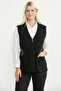 Zippered Wool Knitwear Vest - Black