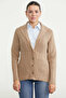 Shawl Collar Button-Down Knit Jacket - Camel - 2