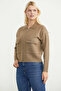 Large Pocket Zippered Knitwear Jacket - Mink - 4