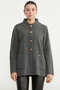 Woolen Stand Collar Knitwear Jacket - Dark Gray - 2