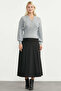 Button Detailed Knitwear Sweater - Gray