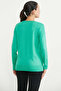 V-Neck Basic Knit Sweater - Green - 5