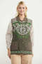 Floral Motif Wool Knit Vest - Milk Coffee - 2