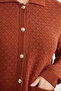 Collared Buttoned Knitwear Cardigan - Tile - 5