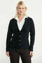 Shawl Collar Buttoned Knitwear Jacket - Black - 2
