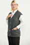 V-Neck Knitwear Vest with Pockets - Dark Gray - 3