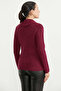 Shawl Collar Buttoned Knitwear Jacket - Claret Red - 6