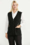 Zippered Wool Knitwear Vest - Black - 2