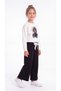 Top Front Printed Full-Printed Bottom Belt Polka Dot Full-Printed Girls' Top and Bottom Tracksuit Set - 2