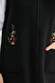 Embroidery Detailed Wool Knitwear Vest with Pockets - Black - 5