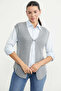 Agraf Detailed Wool Knitwear Vest - Light Gray - 3