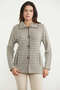 Houndstooth Patterned Wool Knitwear Jacket with Pockets - Milk Coffee - 2