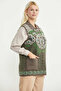 Floral Motif Wool Knit Vest - Milk Coffee - 4