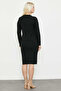 Metal Button Detailed Skirted Knitwear Set - Black - 5