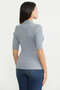 Button Detailed Short Sleeve Knitwear Sweater - Gray - 6