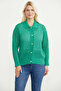 Hole Motif Buttoned Cotton Knitwear Cardigan - Green