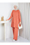 Cold Yarn Self-Flower Patterned Tunic Trousers Set