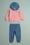 Baby Girl Floral Embroidered Hooded Sweatshirt and Jogger Jean Pants Set
