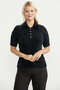 Polo Collar Soft Textured Knit Sweater - Black - 2