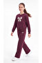 Top and Bottom Ribbon Printed Girls' Tracksuit Set - 2