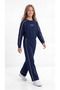 Saint Troper Printed Ribbed Soft Textured-Comfort Fabric Girls' Top and Bottom Tracksuit Set - 3
