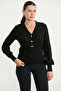 Button Detailed Knitwear Sweater - Black - 3
