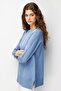 Women's Crew Neck Front and Mid-Sleeve Reverse Knit Knitwear Sweater Blue - 5