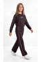 Saint Troper Printed Ribbed Soft Textured-Comfort Fabric Girls' Top and Bottom Tracksuit Set - 3