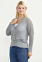 Perforated Motif Buttoned Cotton Knitwear Cardigan - Light Gray - 3